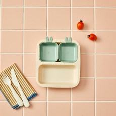 모던하우스 키즈세이프 렌지안심 네스틱 토끼 미니플레이트 3P 민트그린 KI0124061