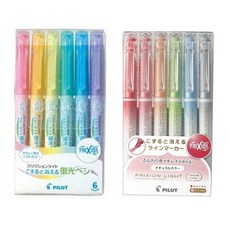 PILOT 百樂 可擦熒光筆 6 色套組, 6色軟件+自然6色套裝