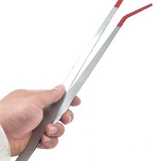 애완동물 파충류 뱀 도마뱀 거북이 사육 먹이 급여 긴 곡선형 스테인리스 집게, 1개