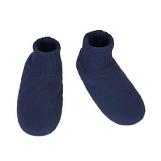 Panda Bros 남성용 슬리퍼 양말 플리스 안감 미끄럼 방지 밑창 겨울용 부드럽고 두껍고 아늑한 홈 부츠 따뜻하고 보송보송한 실내 신발 블랙., 7-9.5, Navy