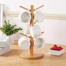 원목컵걸이 주방 머그 걸이 컵 건조대 거치대 정리대 꽂이 트리 정리 선반 나무 우드 보관 수납 정리함, 1개, 원목 컵걸이