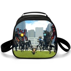 馬桶人Skibidi Toilet遊戲週邊卡通兒童印花圓形餐包可定製 75RC, 馬桶人26, 1個