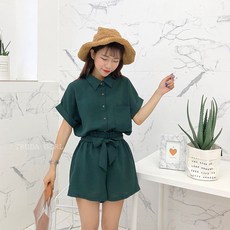 《杜達女孩》兩件套Carlyle甜美短袖襯衫寬褲 女童夏季套裝