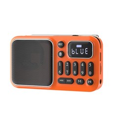 多媒體F66藍牙無線音響FM收音機，可拆卸電池錄音便攜插卡耳機U盤播放器, 【橘色】F66收音機 三個月保固+超過保固一樣有在維修, F66