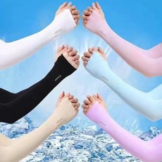 긴 목장갑 팔목 면 팔꿈치 장갑 대형 코튼(10쌍) 순면 폴리에스터 롱 블랙 내피, A. 엄지와 직선 임의 색상 한 쌍, A. 모든 사람에게 맞는 원 사이즈, 1개
