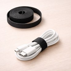 탈부착 테이프 케이블타이 10p세트 1m x 10mm 블랙
