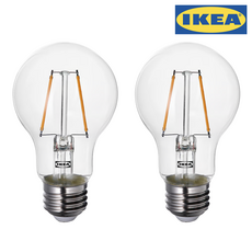이케아 룬놈 E26 LED 전구 150루멘 1.1W, 2개, 전구색