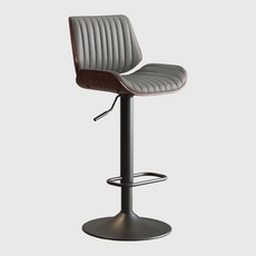 輕奢實木椅，家用高腳椅，北歐風格，現代簡約設計, 詳見包裝, 詳見包裝, 納帕皮 深灰色坐高62-85cm