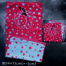 貓小姐的家 日本南瓜波點刺繡棉質擦手巾 廚房擦拭巾 可愛吸水抹布, 1個, 桃, 桃