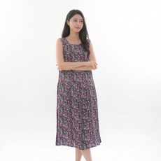(인견총각) 풍기인견 9컬러 허리주름 민소매원피스 1p 시원한 외출복 실내복 데일리 가족 바캉스 엄마 휴가룩