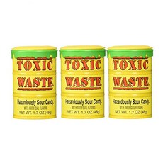 Toxic Waste 톡식 웨이스트 사워 캔디 드럼 1.7oz(48g) 3팩 Hazardously Sour Candy Drum, 48g, 3개