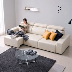 e스마트 엘바노 모션 슬라이딩 리클라이너 3인용 4인용 소파, 4인용_아이보리, 4인용_아이보리