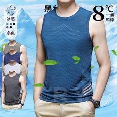 男士冰絲背心 - 圓領四季款 排汗運動內搭背心