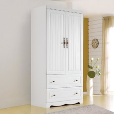 솜씨방가구 비올라장롱 투서랍장, 화이트(물결)