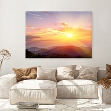 더아트컴퍼니 금전운 일출그림 성공운 행운 복들어오는 황금빛 태양 그림 캔버스 액자 풍수 인테리어 가게오픈 선물그림 사무실그림, 3. 새벽빛 일출