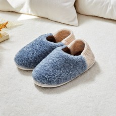 모던하우스 리빙 컬러블록 뽀글 퍼 슬리퍼 더스티블루 M FS1024047