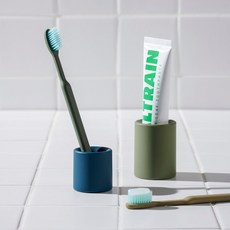 JAJU 실리콘 원형 칫솔 꽂이_틸블루 435563