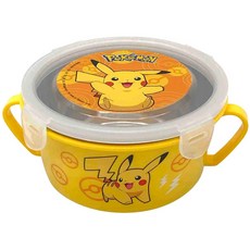 寶可夢不鏽鋼雙耳碗450ml 台灣正版授權 兒童餐具, 1個, 黃, 黃
