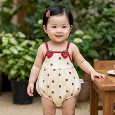 몽실이 딸기거즈면 나시바디슈트