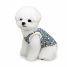 망고펫 반려동물 할매 꽃무늬 조끼, 1개, 블루