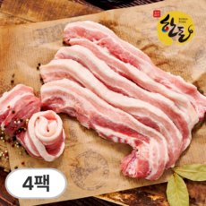 직통미트 한돈 두툼한 오겹살 구이용 (냉장), 4개, 500g