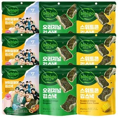 비비고 김스낵 3종 (버터오징어+오리지널+스위트콘), 3세트, 120g