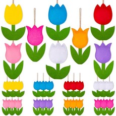 24pcs Spring Decorations for Home – Felt Flowers Tulip Hanging Ornaments Tree Office Ceiling Cen, 24pcs Spring Decorations for H