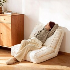 Surkat 접이식 소파베드 1인용 다용도 소파베드 원롬소파 휴식용 패브릭소파패드 쿠션, 화이트