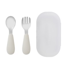 바망바망 유아 수저&포크 세트, 1개, 오프화이트