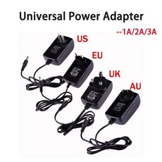 12 볼트 전원 공급 장치 변압기 AC110-240V ~ DC 12V 1A 2A 3A 범용 전원 어댑터 EU 미국 영국 AU 플러그, 1개, 08 DC 12V 3A AU Plug