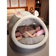 동굴 텐트 집 인테리어 쿠션 놀이터 놀이방 아지트 실내놀이 하우스 동굴하우스 침대 난방, 1개, 1.6x1.1x0.9m 다크크레이
