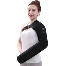 팔 찜질기 팔꿈치 온열 마사지기 오십견 패드, 12v 플러그인 블랙
