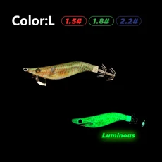 에깅 오징어 낚시 미끼 1.5 # 1.8 # 2.2 # 나무 새우 미끼 미니 오징어 미끼 빛나는 문어 지그 웹풋, 02 70mm 7g, 04 L