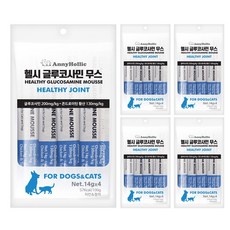 애니홀릭 반려동물 헬시 글루코사민 무스 영양제, 4회분, 치킨&참치, 5개
