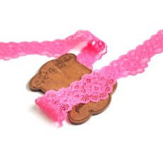 라셀레이스 스판 폭 3.8cm 꽃핑크색, 1개