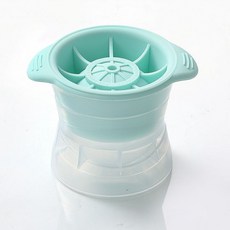 大圓冰球製冰盒 食品級矽膠冰球模具 帶蓋防串味 威士忌冰球 易脫模堆疊, 1個, 綠