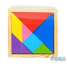 小胡玩具 木製七巧板 益智七巧板拼圖 兒童玩具, 1個