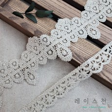 [자체제작] 금사 케미컬 레이스 자수 레이스천 원단, A(90mm), 1개