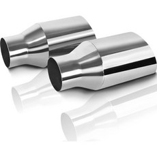 무페라 유니버설 3.5인치 턴 다운 배기 팁 배출구 12인치 길이 은색 전문 테일 파이프 볼온용 모든 외경 팁에 적합, K2-2.5X4X9SR