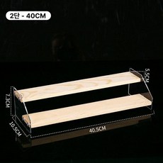 머스코 멋계단형 아크릴 전시대 수납 진열대 우드 디스플레이, 1단, 2칸 40cm