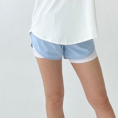 여성 멀티 포켓 스트레치 통기성 운동 허리밴딩 일체형 레깅스 투인원 3부