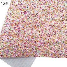 혼합 색상 Chunky 반짝이 가죽 인조 가죽 시트 DIY 공예 합성 반짝이 비닐 패브릭 활 HQ219, [09] 12-21X29CM
