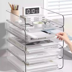 책상정리 투명 서랍 스태커블 수납함 사무실 데스크테리어, 라이프원 투명