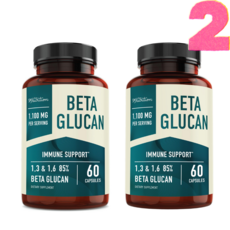 면역력 높이는 베타글루칸 효능 영양제 1100mg 60캡슐 2병, 60정