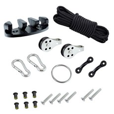 shangren 수상 스포츠 보트 카약 카누 풀리 블록 앵커 카트 시스템 최고의 선물, 플라스틱 및 금속, 멀티 컬러, 1개