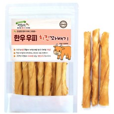 멍도락 한우우피 꽈배기 100% 한우껌 오래먹는 국내산 수제간식, 2개, 90g, 한우우피 치킨꽈배기 2개, 90g, 한우우피 치킨꽈배기