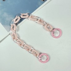 아크릴 휴대폰 가방 체인 줄 스트랩 25cm, 3개, 핑크