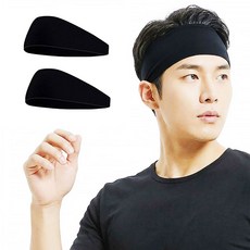 라베코 베이직 스포츠 헤어밴드, 2개, 블랙