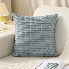 베이지 베개 커버 화이트 슈퍼 소프트 코듀로이 장식 소파 홈 쿠션 침실, 45x45cm, 4. Dark Grey