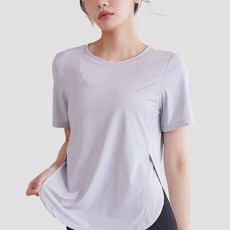 瑜伽服女大碼寬鬆運動短袖T恤，薄款透氣速乾健身跑步上衣，適合300斤